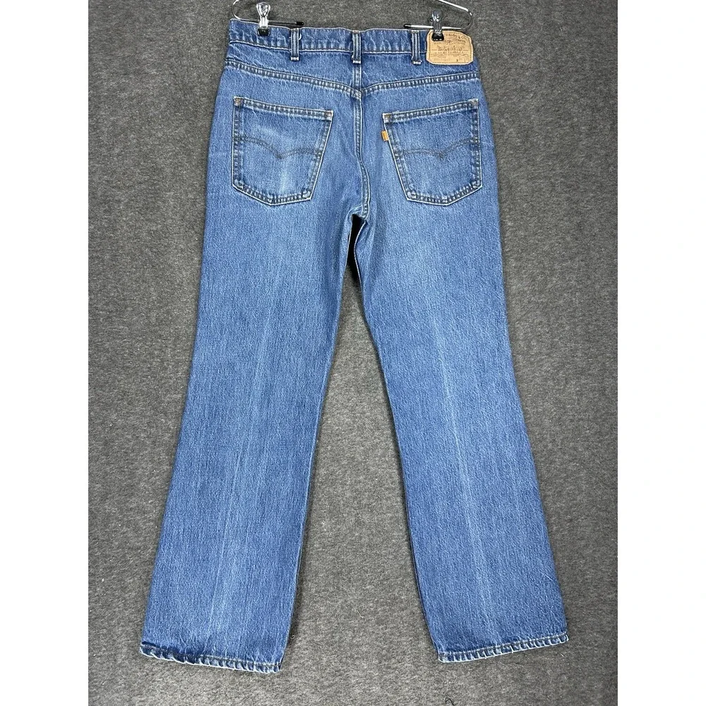 Vintage Levis Jeans Mens 34x31 (Fits 32x30) Orange Tab 517 Bootcut Made in USA